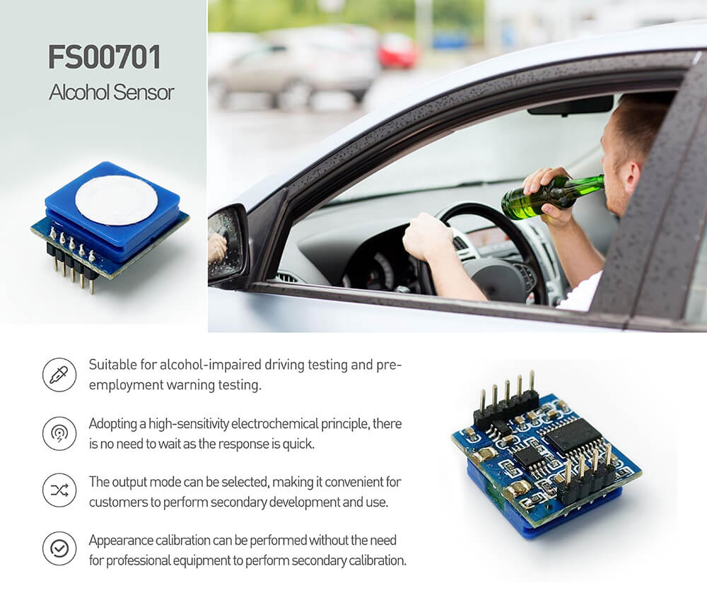 Electrochemical C2H5OH alcohol sensor module